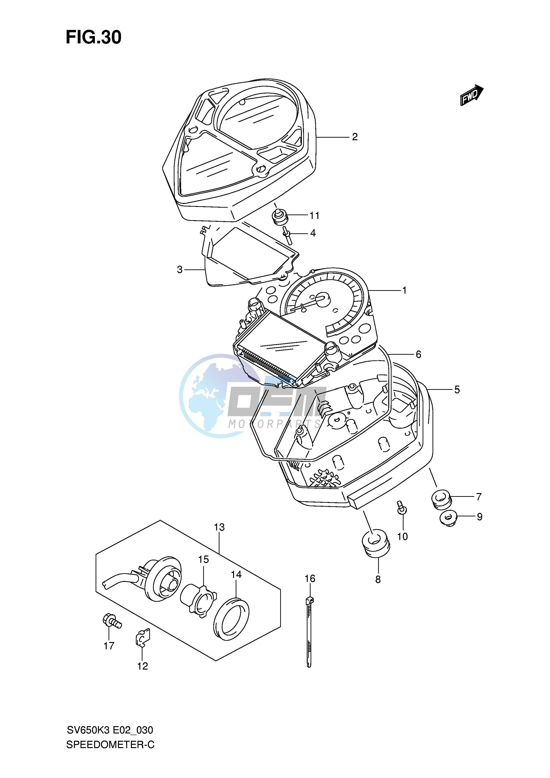 SPEEDOMETER (SV650SK3 SK4 SUK3 SUK4)