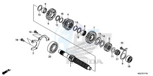 CB500XAF CB500X UK - (E) drawing TRANSMISSION (MAINSHAFT)