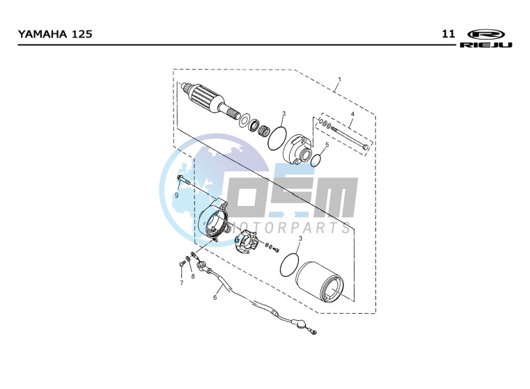 KICKSTART SHAFT  Yamaha 125 4t Euro 2