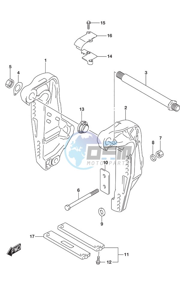 Clamp Bracket SS Model w/Transom (L)