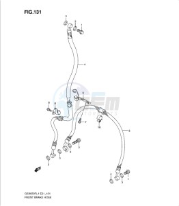 GSXF650 drawing FRONT BRAKE HOSE (GSX650FL1 E21)