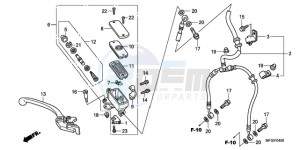 CB600F3A Europe Direct - (ED / ST) drawing FR. BRAKE MASTER CYLINDER (CB600F/F3)