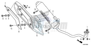 SH125ASE SH125AS UK - (E) drawing EXHAUST MUFFLER