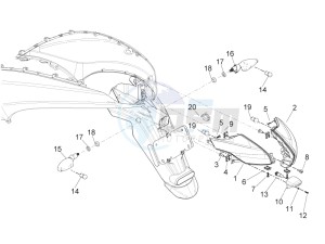 Beverly 350 4t 4v ie e3 ( USA - ca ) USA_CAL drawing Tail light - Turn signal lamps