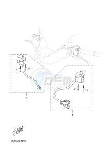 YP400RA X-MAX 400 ABS (1SD2 1SD2 1SD2) drawing HANDLE SWITCH & LEVER