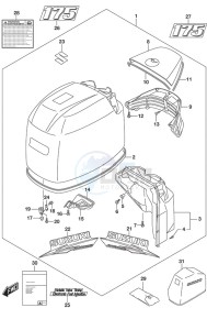 DF 175 drawing Engine Cover (White)