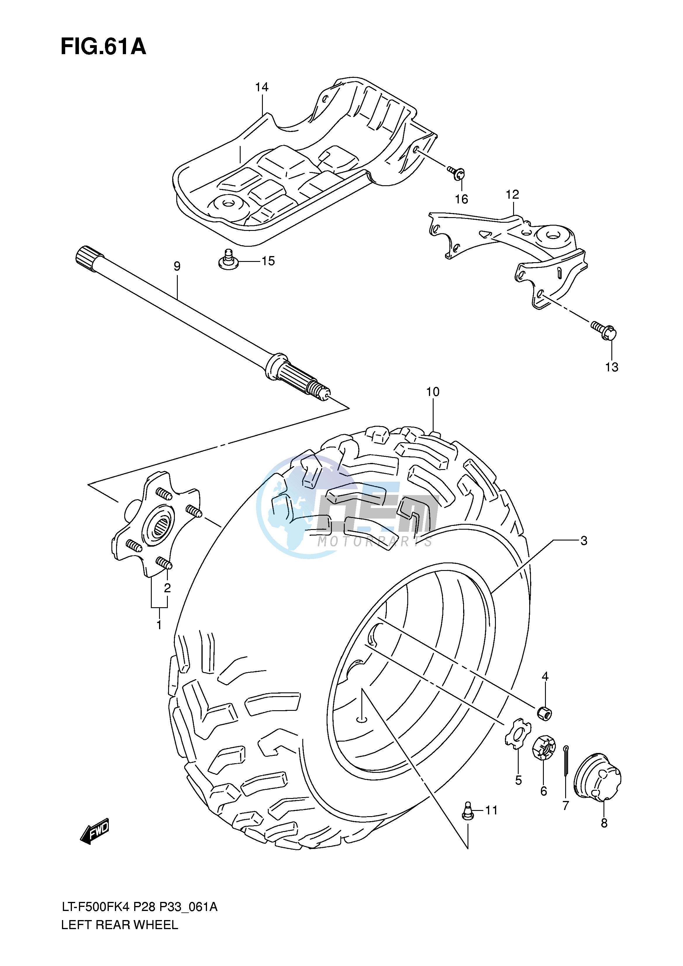 LEFT REAR WHEEL (MODEL K6 K7)