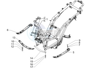 Beverly 500 ie e3 2006-2008 drawing Frame bodywork