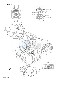 DR250 (E24) drawing CYLINDER HEAD