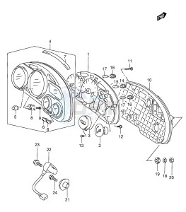 GSX600F (E2) Katana drawing SPEEDOMETER