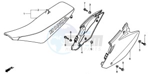 CR125R drawing SEAT/SIDE COVER