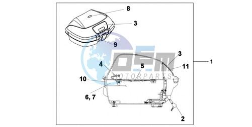 45L TOPBOX SPANGLE SILVER METALLIC