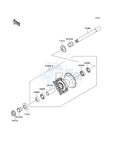 KX125 KX125M6F EU drawing Front Hub