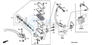 ST1300AC Pan Europoean -ST1300 CH drawing FRONT BRAKE MASTER CYLINDER