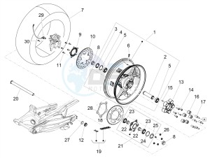 DORSODURO 900 E4 ABS (EMEA, LATAM) drawing Rear wheel