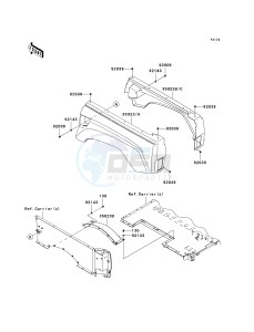 KRF 750 A [TERYX 750 4X4] (A8F) A8F drawing REAR FENDER-- S- -