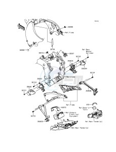 NINJA ZX-10R ZX1000JFFA FR XX (EU ME A(FRICA) drawing Frame Fittings