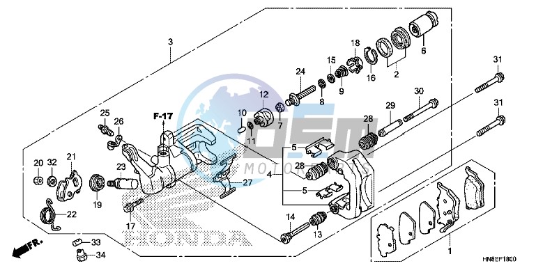 REAR BRAKE CALIPER