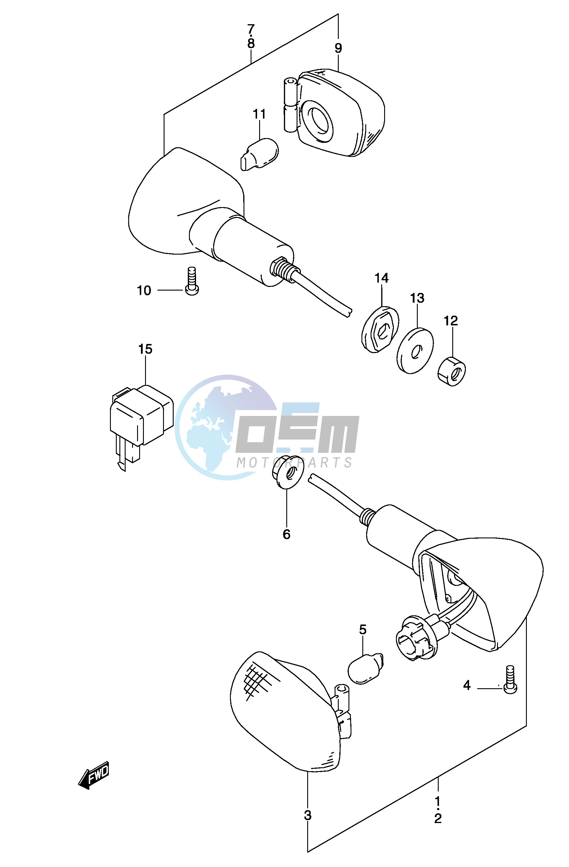 TURNSIGNAL LAMP (GS500K3 UK3 HK3 HUK3 P2, P19, P54)