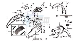 JOYRIDE 200 E2 - 2004 drawing REAR FENDER - COWLING - TAIL LIGHT