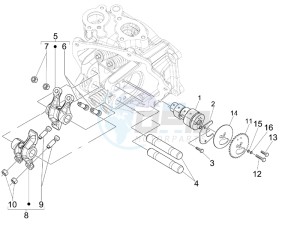 GTS 125 4T E3 drawing Rocking levers support unit