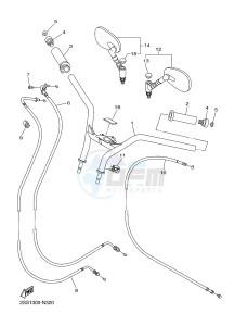 XVS1300CU XVS1300 CUSTOM XVS1300 CUSTOM (2SS4) drawing STEERING HANDLE & CABLE