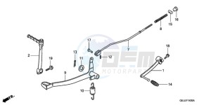 CRF50F9 Europe Direct - (ED) drawing BRAKE PEDAL/KICK STARTER ARM