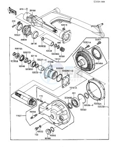 KZ 550 F [SPECTRE] (F1-F2) [SPECTRE] drawing DRIVE SHAFT_FINAL GEARS -- KZ550-F2- -