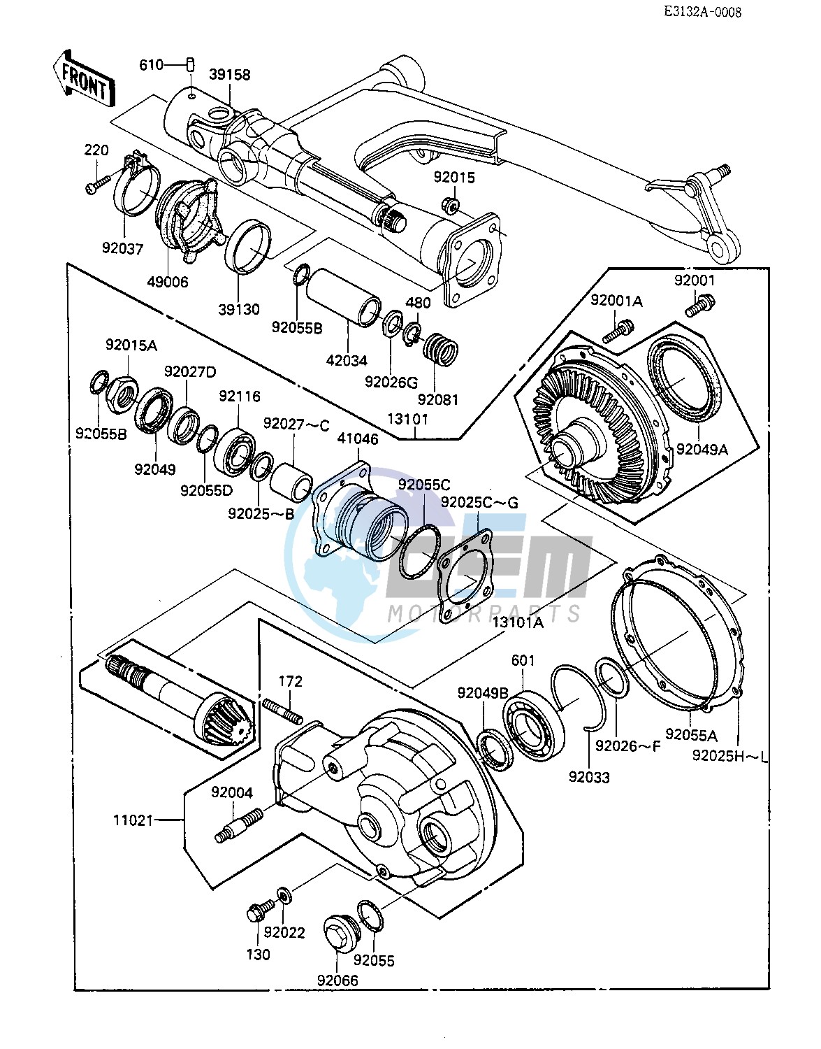 DRIVE SHAFT_FINAL GEARS -- KZ550-F2- -