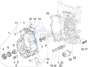 Carnaby 250 4t ie e3 drawing Flywheel magneto cover - Oil filter