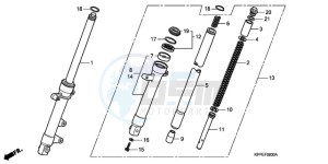 CBR125RWA France - (F / CMF WH) drawing FRONT FORK