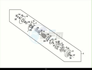 JET 14 200I (XC20W1-EU) (M1) drawing DRIVEN PULLEY ASSY