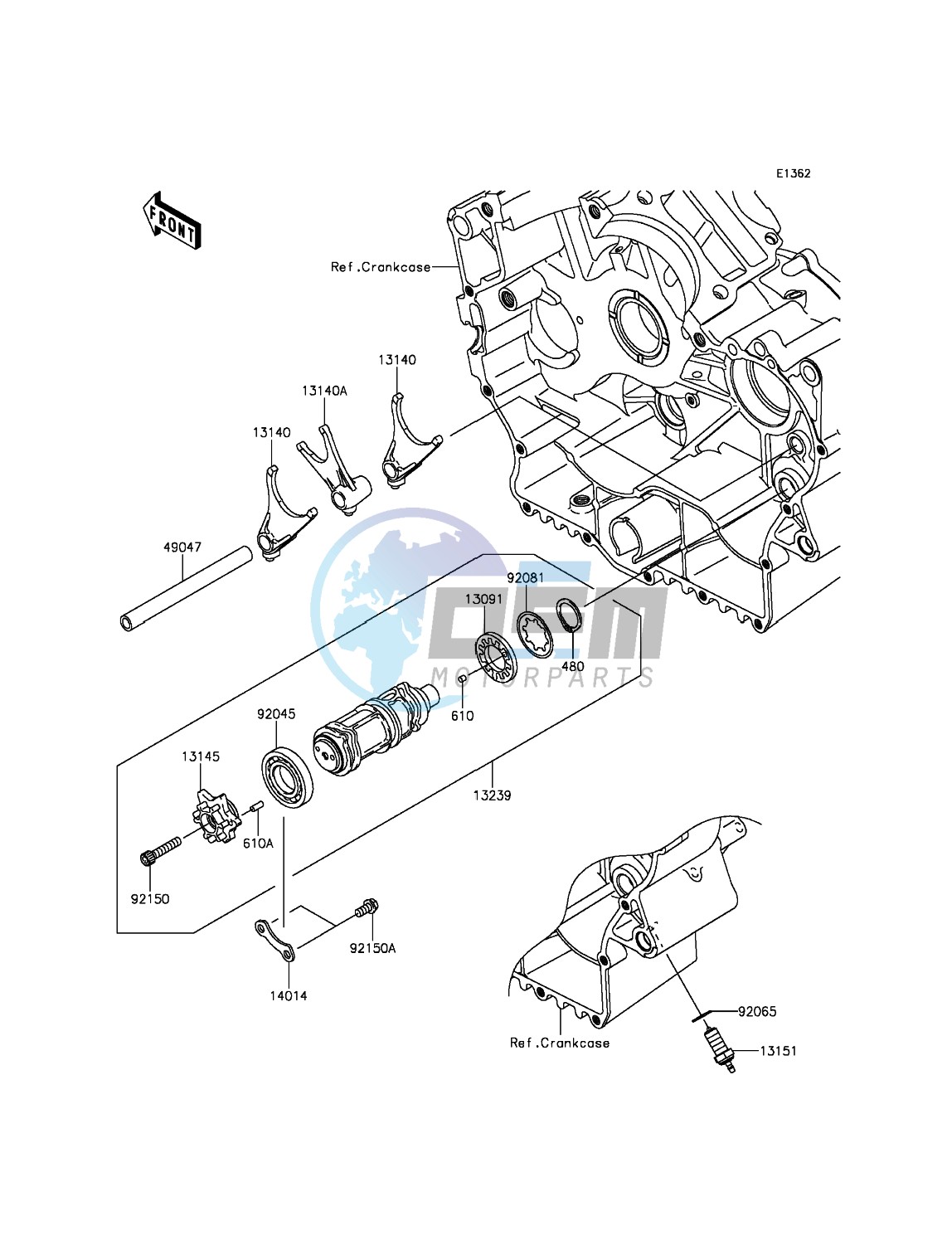 Gear Change Drum/Shift Fork(s)