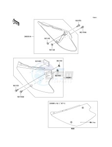 KX 85 A [KX85 MONSTER ENERGY] (A6F - A9FA) A6F drawing SIDE COVERS