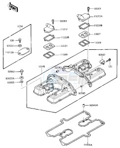 ZG 1200 A [VOYAGER XII] (A1) [VOYAGER XII] drawing CYLINDER HEAD COVER