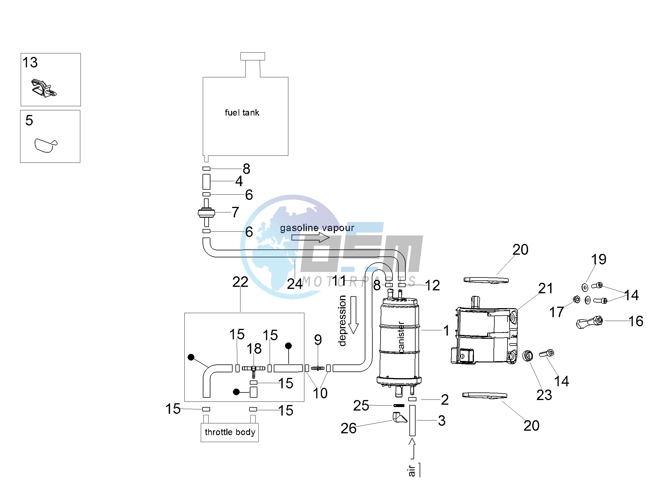 Fuel vapour recover system