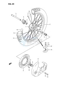 RMX250 (E3) drawing FRONT WHEEL (MODEL K L)