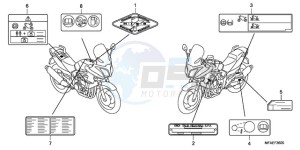 CBF1000TA France - (F / ABS CMF) drawing CAUTION LABEL