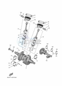 YXE850ENS YXE85WPLK (B8K8) drawing CRANKSHAFT & PISTON