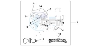 CBF1000FC CBF1000F E drawing TOP BOX 35L NH A48M QUASAR SILVER METALLIC