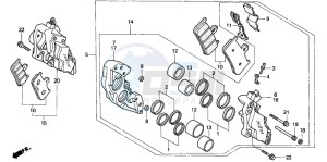 CBR900RR FIRE BLADE drawing FRONT BRAKE CALIPER