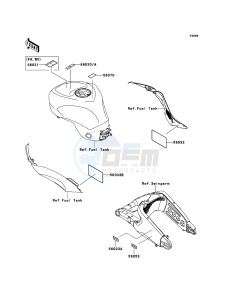 NINJA ZX-6R ZX600R9F FR GB XX (EU ME A(FRICA) drawing Labels