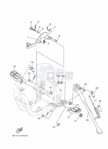 YZ250X (BF1T) drawing STAND & FOOTREST