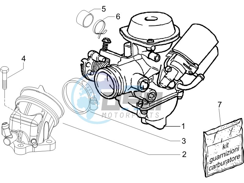 Carburettor assembly - Union pipe