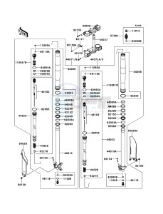 KX450F KX450FEF EU drawing Front Fork