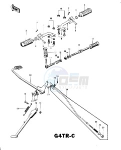 G4 TR (D-E) 100 drawing FOOTRESTS_STAND_BRAKE PEDAL G4TR-C -- 70-73- -