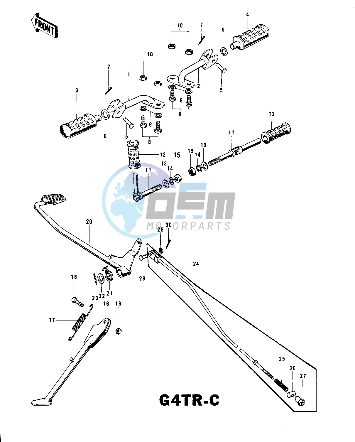 FOOTRESTS_STAND_BRAKE PEDAL G4TR-C -- 70-73- -