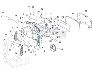 GTS 300 SUPER-TECH IE ABS E4 (APAC) drawing Front glove-box - Knee-guard panel