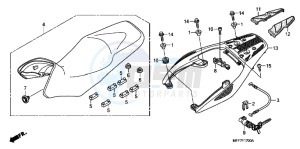 XL700VAB TRANSALP E drawing SEAT/REAR CARRIER