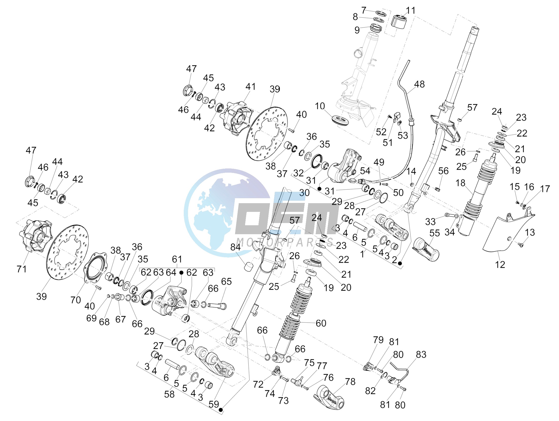 Fork/steering tube - Steering bearing unit